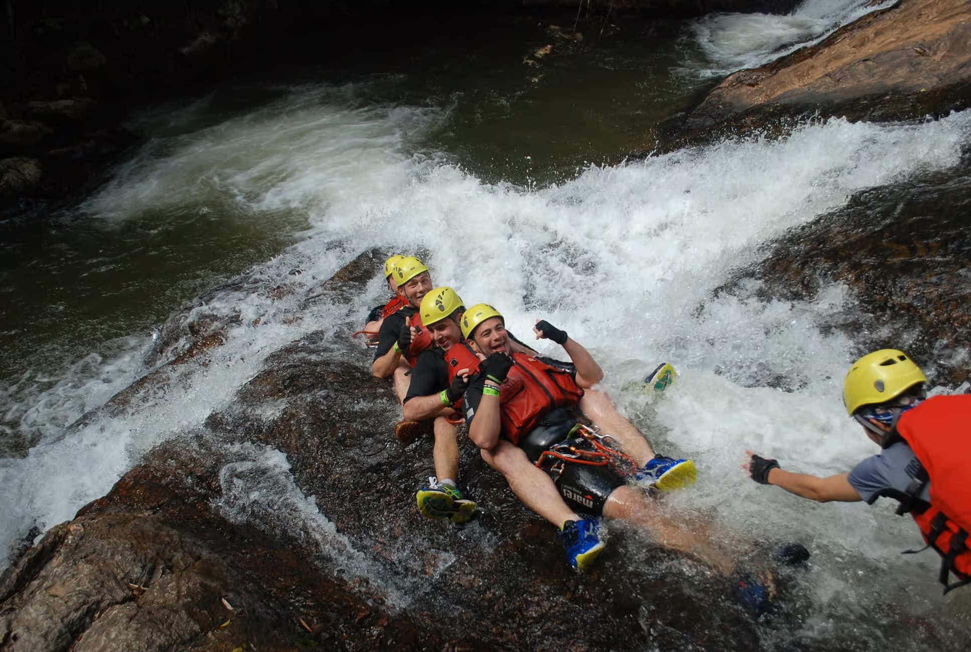 Canyoning waterfall
